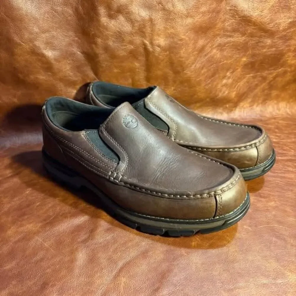 Men's Timberland Rugged Leather Outdoor Trail Slip-Ons - Size 11